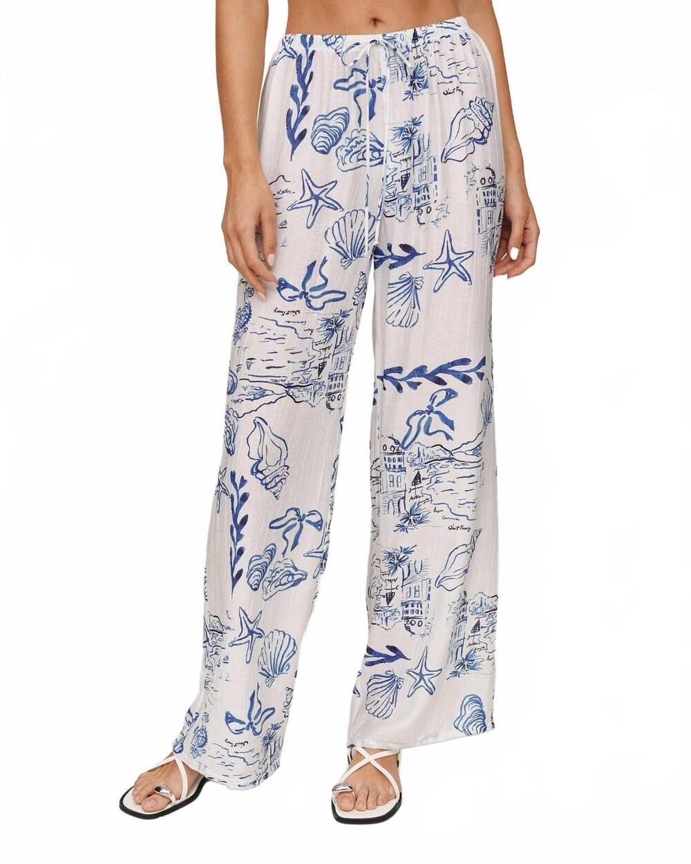 NEW BELLA DAHL wide leg beach pant in riviera print